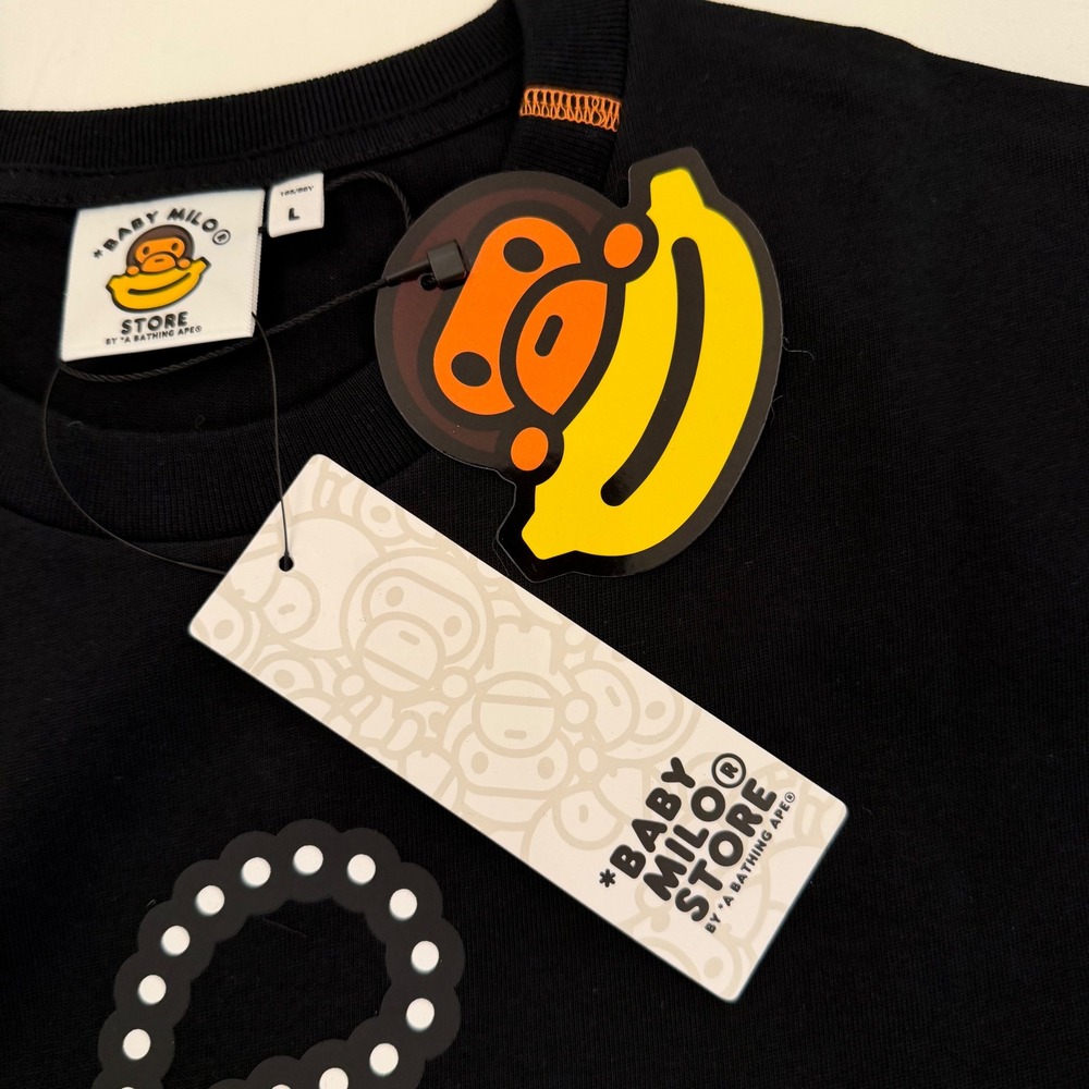 NWT BAPE Baby Milo Tamagotchi Tee Baby Milo Store Black Digital Pet Banana Tee L - Picture 5 of 10